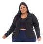 Imagem de Casaco Neoprene Plus Size Preto G1/G2/G3  - Abafarto