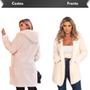 Imagem de Casaco Teddy Feminino Preto Branco Bege Blusa de Frio Feminina Pelinho Jaqueta Ted Moda Inverno Blogueira