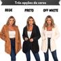 Imagem de Casaco Teddy Feminino Preto Branco Bege Blusa de Frio Feminina Pelinho Jaqueta Ted Moda Inverno Blogueira