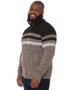 Imagem de Casaco Tricot Plus Size Masculino Anistia com Ziper Anistia Marrom