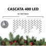 Imagem de Cascata 400 Leds Branco Quente 10m Fio Branco Luz Led Decoração Natal 110v