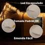 Imagem de Cascata 400 Leds Luz Branco Quente Fixa - 127v