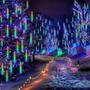 Cascata C/8 Tubos Queda Pisca Chuva Led Decoração Natal 30cm - TOP NATAL Imagem de Cascata C/8 Tubos Queda Pisca Chuva Led Decoração Natal 30cm