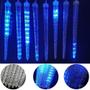 Imagem de Cascata Chuva de Gelo 3M Cor Azul 8 Tubos Cone 30cm Com 22 Leds Dupla Fase Bivolt.