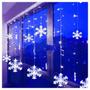 Imagem de Cascata floco de neve 138 leds 8 funções natal festa cor das luzes branco frio
