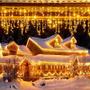 Imagem de Cascata Led Enfeite Natal 400 Leds 9,5 Metros Branco Quente