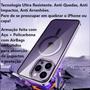 Imagem de Case Aço + Acrílico Blindagem - CINZA PRATEADO - Compatível para iPhone 15 Pro Max