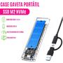 Imagem de Case P/ Ssd Hd Externo Usb 3.0 Computador Notebook Setup Pc Gaveta Tipo-c Adaptador Transparente