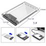 Imagem de Case Para Hd Externo Transparente Notebook Sata 2.5 Usb 3.0 cs07