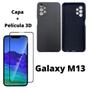 Imagem de Case Veludo Preto Compatível Galaxy M13+ Pelicula Vidro 3D