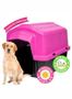 Imagem de Casinha 4 para caes animais pets tamanho grande casa plastica resistente alvorada superinjet-rosa