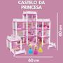 Imagem de Casinha de Boneca Castelo da Princesa 240 Peças -3 Princesas-24 Móveis- 60cm X 60cm