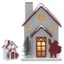 Imagem de Casinha Decorativa de Natal com Led Branco e Vermelho 14x10 cm F04 - D'Rossi