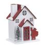 Imagem de Casinha Decorativa de Natal com Led Branco e Vermelho 14x10 cm F04 - D'Rossi