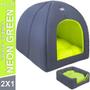 Imagem de Casinha Iglu Neon Green 2x1 Avuk Pet Para Cachorro e Gato Com Almofada 