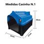 Imagem de Casinha Plástica Pet P/ Cães e Gatos N1 Azul 39cm Altura