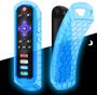 Imagem de Caso de proteção fintie para Roku Steaming Stick 3600R, TCL Roku TV RC280 Remote - CaseBot (Honey Comb Series) Light Weight (Anti Slip) Shock Proof Silicone Remote Controller Cover, Sky Blue Glow