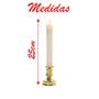 Imagem de Castiçal Com Vela Elétrica 2 Peças Decoração Natalina 25cm