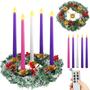 Imagem de Castiçal de Coroa de Advento Tioncy 30cm com 5 Velas - Decoração de Natal