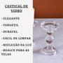 Imagem de Castiçal de Vidro Porta Vela Enfeite Decoração Mesa Elegante Suporte Transparente