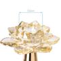 Imagem de Castiçal Flor De Lotus Vidro Decorativo Dourado 30X12Cm