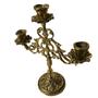 Imagem de castiçal três velas bronze floral religião igrejas decoração