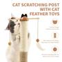 Imagem de Cat Scratching Post Yokee Cactus com brinquedo de penas para uso interno