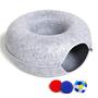 Imagem de Cat Tunnel Bed PLIISLUP para gatos domésticos com 3 brinquedos, 9-30 libras