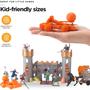 Imagem de Cavaleiros do Castelo Medieval Action Figure Toy Army Playset com Castelo de Montagem, Catapulta e Carruagem Puxada a Cavalo (Balde de 8 Estatuetas de Soldado)