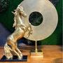 Imagem de Cavalo Decorativo Dourado 40X22X9Cm Escultura Pet Decor