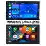 Imagem de Central Mp5 Android Auto Carplay Sem Fio + Moldura e Chicote Plug And Play Com Camera De Ré