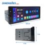 Imagem de Central Multimídia Onix 2017 2018 2019 2020 Bluetooth USB 1 Din Touch Espelhamento Android Auto Carplay