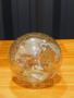 Imagem de Centro de mesa Enfeite Conjunto Trio De Esferas Bolas Decorativa Vidro Craquelado Ambar Dourado