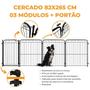 Imagem de Cercado Cachorro Pet Cercadinho 3 Modulos+Portao 265X82Cm