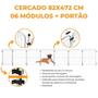 Imagem de Cercado Cachorro Pet Cercadinho 6 Modulos+Portao 472X82Cm