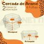 Imagem de Cercado Grade 60x60 de 6 Peças Para Cachorro Porte Pequeno e Médio Cercadinho Desmontável Retrátil De Arame Galvanizado