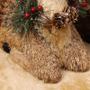 Imagem de Cervo natalino de palha com guirlanda 26x8x24
