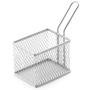 Imagem de Cesta com Alça para Servir Petiscos Batata frita Retangular em Aço Inox 9cm - Mimo style