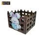 Imagem de Cesta com Cercado e Aplique Coelho Ovo Azul Páscoa Kit 5 Un. 15X15x12 Mdf Madeira Adesivado