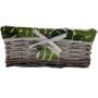 Imagem de Cesta com Tecido Retangular  Folhas Grande 37cm - Mundiart