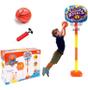 Imagem de Cesta De Basquete Infantil Pedestal Regulável + Bola de Basquete E Bomba De Ar