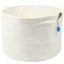 Imagem de Cesta de Cobertor Grande Casaphoria - Cesta de Armazenamento de Algodão para Sala - Creme Branco (21x13,8 pol)