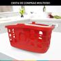Imagem de Cesta De Compra Com Alça De Supermercado Vermelho Lp House