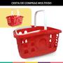 Imagem de Cesta De Compra Com Alça De Supermercado Vermelho Lp House