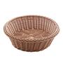 Imagem de Cesta de Plástico Rattan Marrom Redonda 24cm Lyor