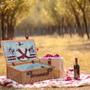 Imagem de Cesta De Vime Cesta Picnic Completa Com Talheres Pratos Koen