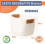 Imagem de Cesta Organizadora Multiuso Com Alça Cesto Decorativo Em Algodão 35x25 cm 20cm de Altura Diversas Cores