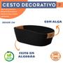 Imagem de Cesta Organizadora Multiuso Com Alça Cesto Decorativo Em Algodão 35x25 cm Diversas Cores