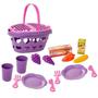 Imagem de Cesta Picnic Infantil Comidinhas De Brinquedo Kit Cozinha - ZUCATOYS