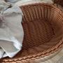 Imagem de Cesta Porta Pão 24x17cm Oval Rattan Plástico Forro Tecido Cesto Lyor